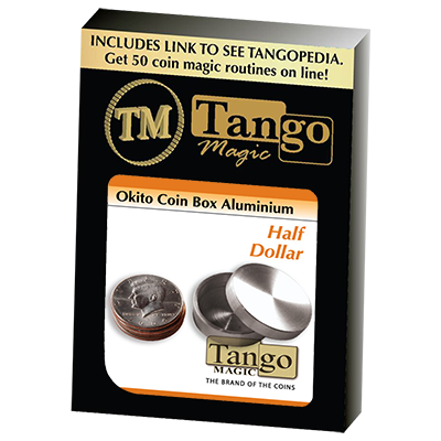 Okito Coin Box Aluminum Half Dollar, A0004 by Tango Magic