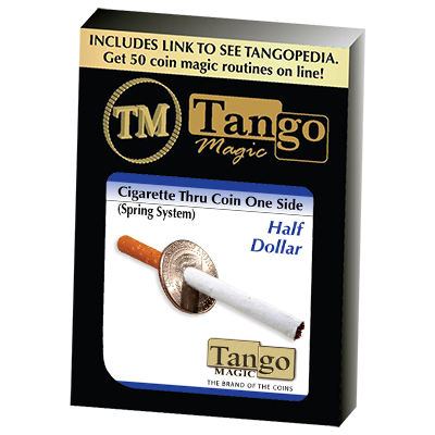 Cigarette Through Half Dollar, One Sided, D0014 by Tango Magic