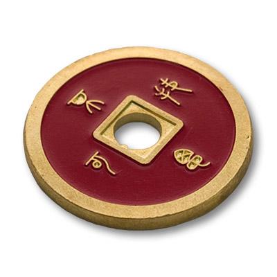 Normal Chinese Coin made in Brass, Red by Tango Magic - Image 2