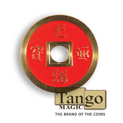 Normal Chinese Coin made in Brass, Red by Tango Magic
