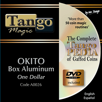 Okito Coin Box, Aluminum (with DVD), A0026 One Dollar by Tango Magic