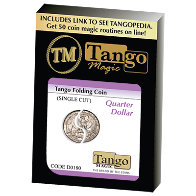 Tango Folding Coin Quarter Dollar Traditional Single Cut, D0180 by Tango Magic