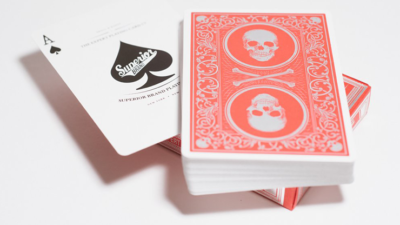 Superior Skull & Bones V2, Red/Silver Playing Cards by Expert Card Magic Co. - Image 4