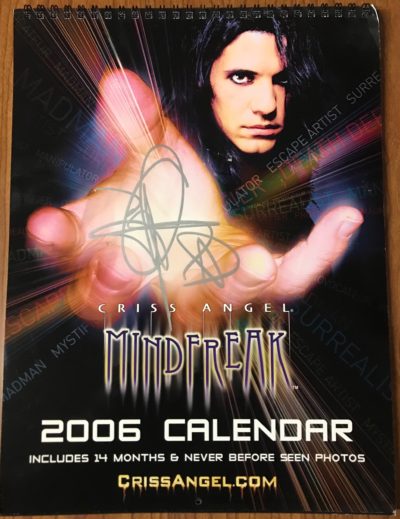 Criss Angel (2006) Signed Calendars - Private Signing