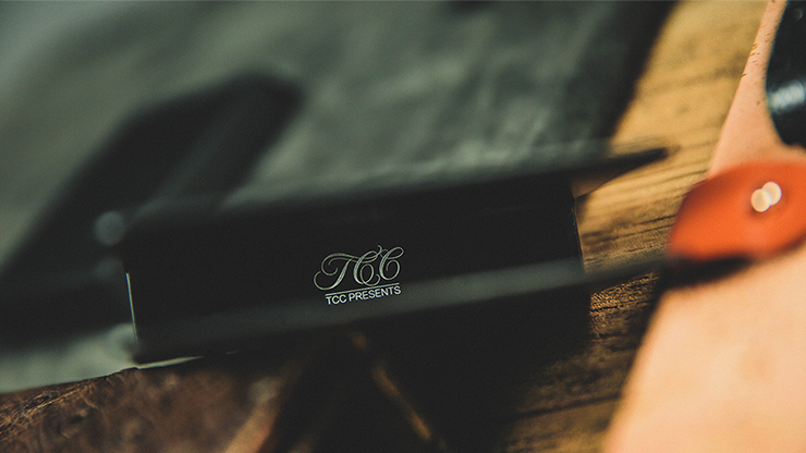 Ostrich Grain Leather Clip, Black/Blue by TCC - Image 3