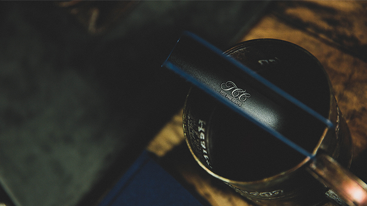 Lizard Grain Leather Clip, Black/Blue by TCC - Image 3