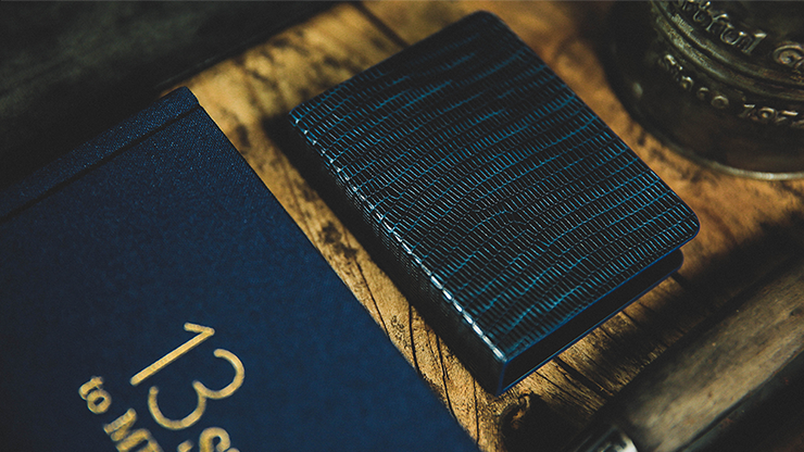 Lizard Grain Leather Clip, Black/Blue by TCC