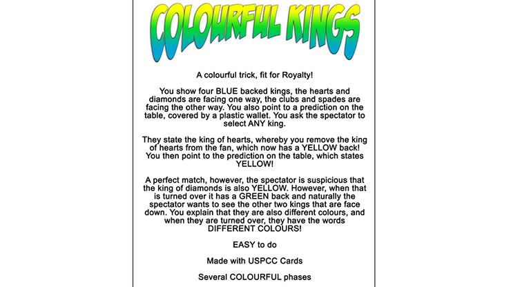 Colorful Kings, Gimmick and Online Instructions by Vinny Sagoo - Image 2