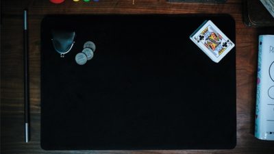 Suede Leather Large Pad, Black by TCC