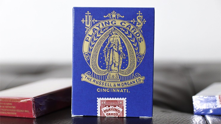 Limited Late 19th Century Square Faro, Blue Playing Cards