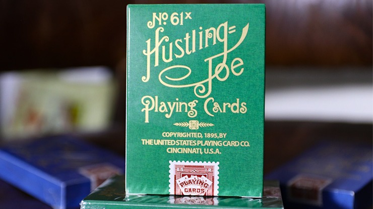 Limited Edition Hustling Joe, Frog Back Green Box Playing Cards