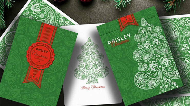 Paisley, Metallic Green with Christmas Gift Box Playing Cards by Dutch Card House Company - Image 5