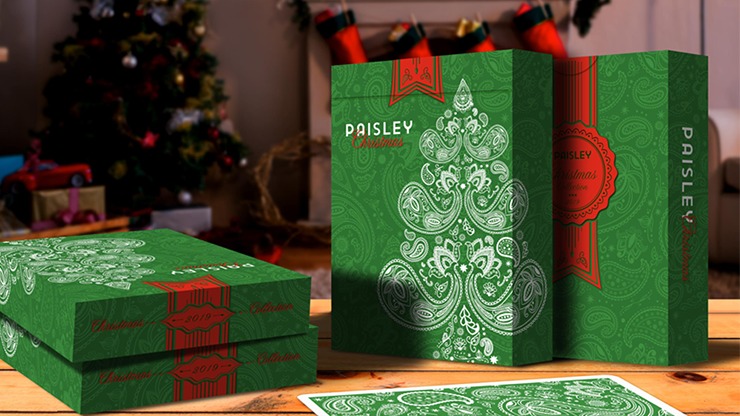 Paisley, Metallic Green with Christmas Gift Box Playing Cards by Dutch Card House Company - Image 6