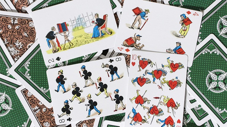 Limited Gilded Edition Late 19th Century Vanity, Clown Playing Cards - Image 4