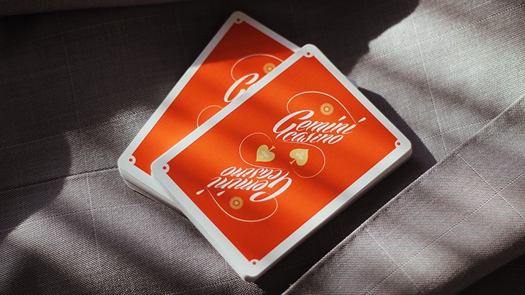 Limited Edition NO SEAL Gemini Casino 1975 Orange Playing Cards by Gemini - Image 4