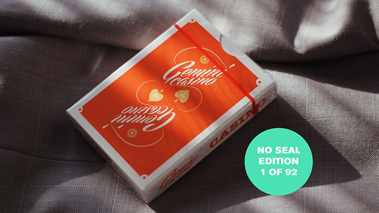 Limited Edition NO SEAL Gemini Casino 1975 Orange Playing Cards by Gemini