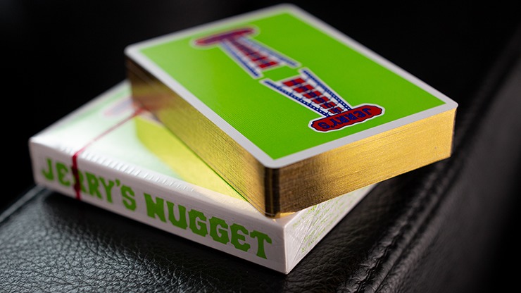 Gilded Vintage Feel Jerry's Nuggets, Green Playing Cards