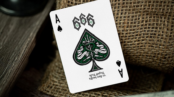 666 Green Playing Cards by Riffle Shuffle - Image 5
