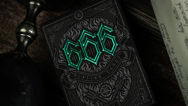 666 Green Playing Cards by Riffle Shuffle