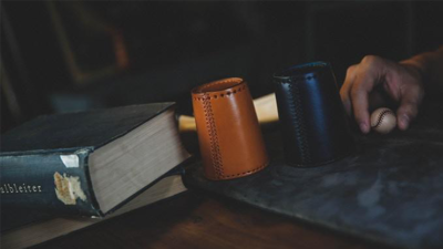 Leather Chop Cup with Balls, Brown by TCC - Image 4