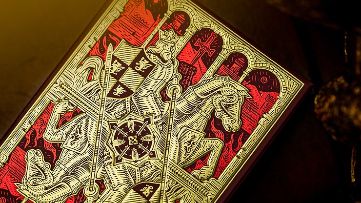 King Arthur, Carmine Cavalier Playing Cards by Riffle Shuffle - Image 5