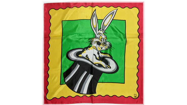 Rice Picture Silk 27 inch, Rabbit in Hat by Silk King Studios