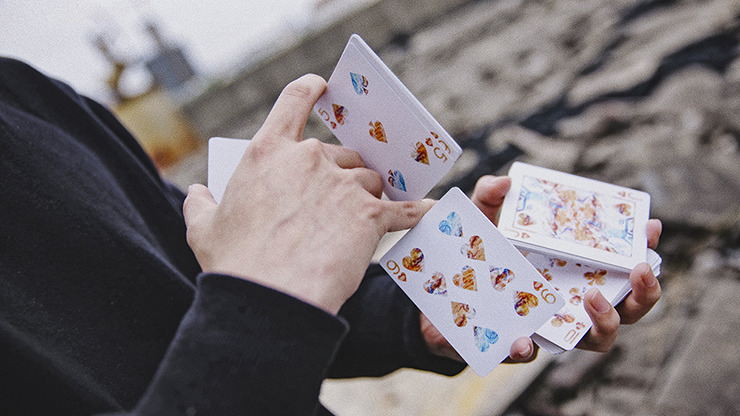 Fluid Art Orange, Standard Edition Playing Cards