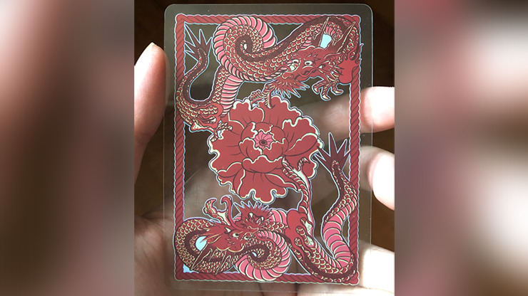 Dragon Transparent Playing Cards, Fire Red