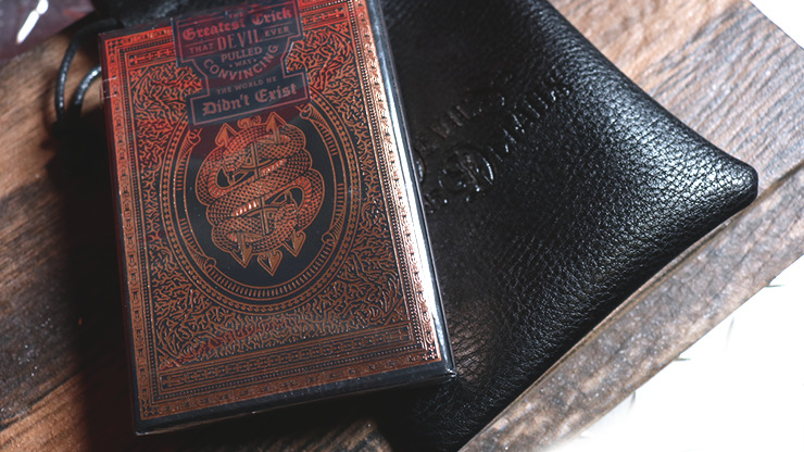 Devil's in the Details Rose Gold Playing Cards in Leather Pouch - Image 6