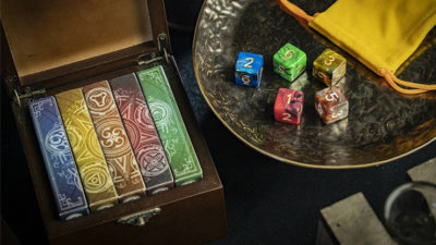 Five Elements Playing Cards Wooden Collection Set with 5 Dice by TCC - Image 3