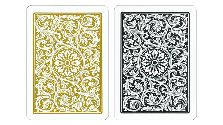 Copag 1546 Plastic Playing Cards Poker Size Regular Index Black and Gold Double-Deck Set - Image 2