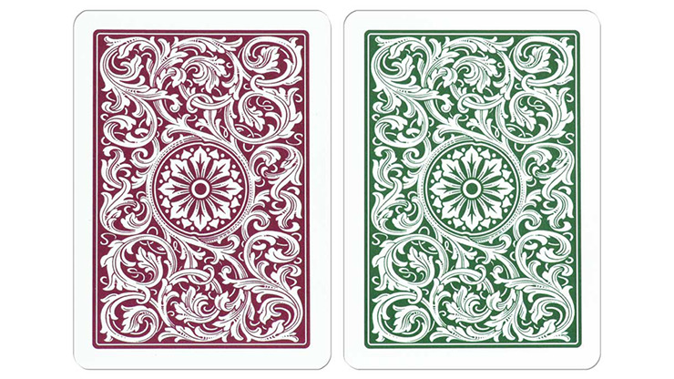 Copag 1546 Plastic Playing Cards Poker Size Regular Index Green and Burgundy Double-Deck Set - Image 2