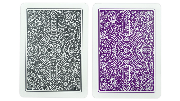 Copag Unique Plastic Playing Cards Poker Size Regular Index Gray and Purple Double-Deck Set - Image 3