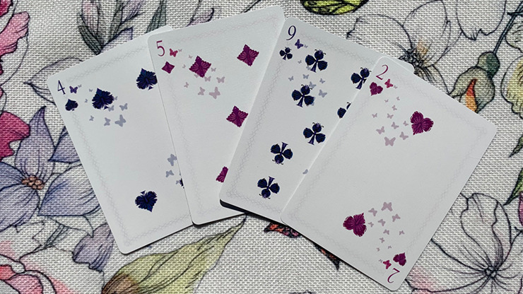 Gilded Bicycle Butterfly, Violet Playing Cards - Image 3