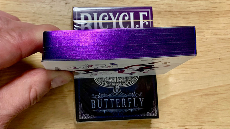 Gilded Bicycle Butterfly, Violet Playing Cards
