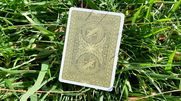 Gilded Grasshopper Dark, Olive Playing Cards - Image 2