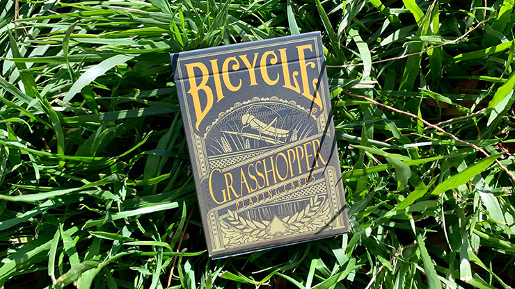 Gilded Grasshopper Dark, Olive Playing Cards