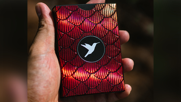 Marvelous Hummingbird Feathers, Red Playing Cards by Kellar