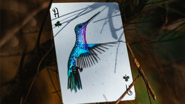 Marvelous Hummingbird Feathers, Blue Playing Cards by Kellar - Image 3