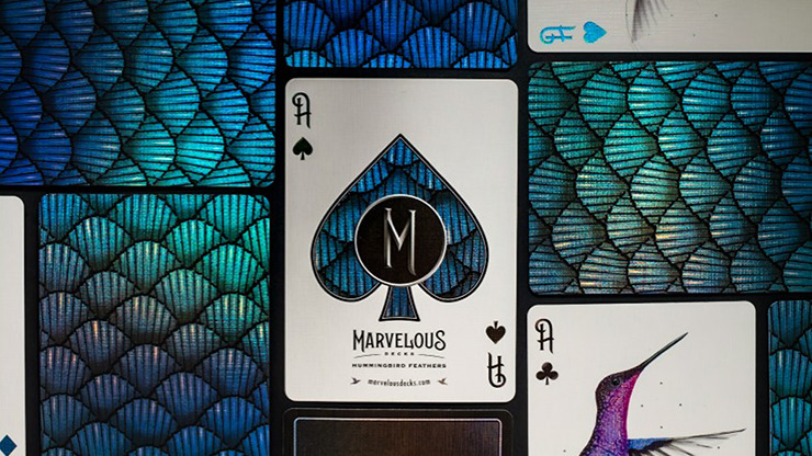 Marvelous Hummingbird Feathers, Blue Playing Cards by Kellar - Image 5