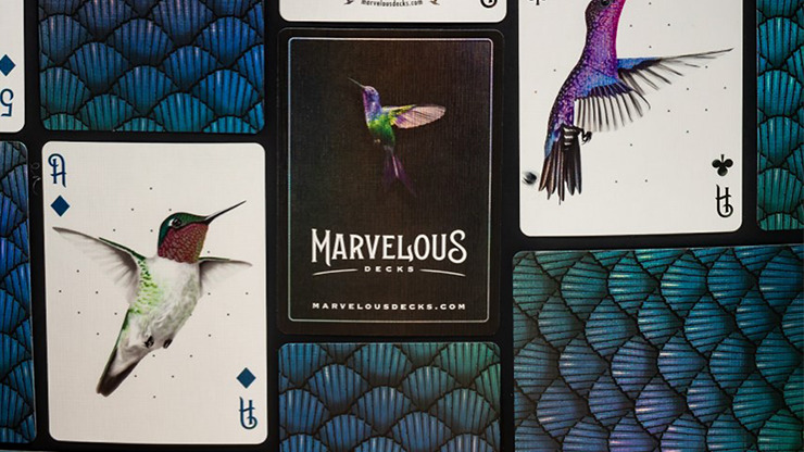 Marvelous Hummingbird Feathers, Blue Playing Cards by Kellar - Image 6