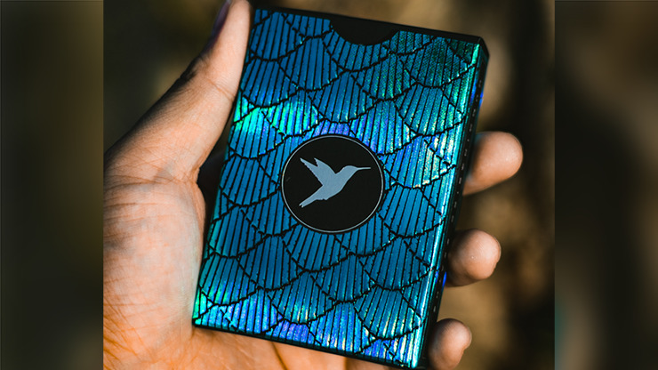 Marvelous Hummingbird Feathers, Blue Playing Cards by Kellar