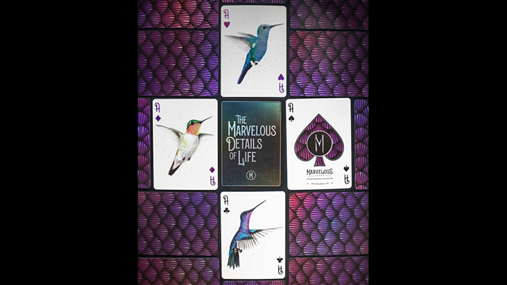 Marvelous Hummingbird Feathers, Purple Playing Cards by Kellar - Image 3