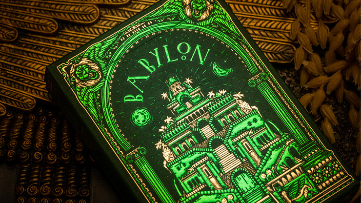 Babylon, Forest Green Playing Cards by Riffle Shuffle