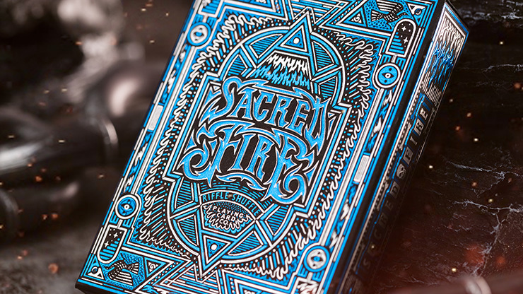 Sacred Fire, Sapphire Blaze Playing Cards by Riffle Shuffle