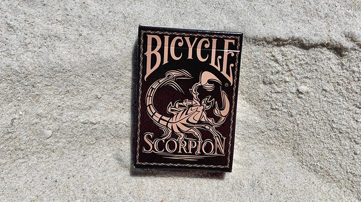 Gilded Bicycle Scorpion, Brown Playing Cards