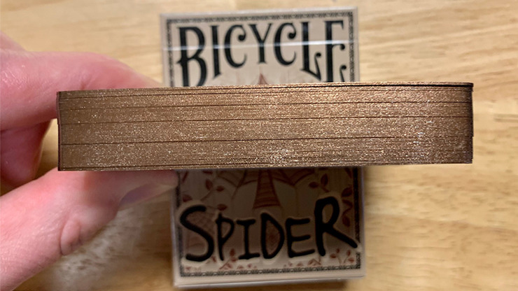 Gilded Bicycle Spider, Tan Playing Cards
