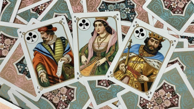 Gilded Four Continents, Blue Playing Cards - Image 3