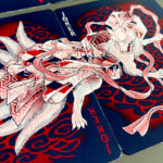 Sumi Kitsune Myth Maker, Blue/Red Craft Letterpressed Tuck Playing Cards by Card Experiment - Image 4