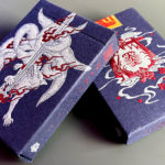 Sumi Kitsune Myth Maker, Blue/Red Craft Letterpressed Tuck Playing Cards by Card Experiment